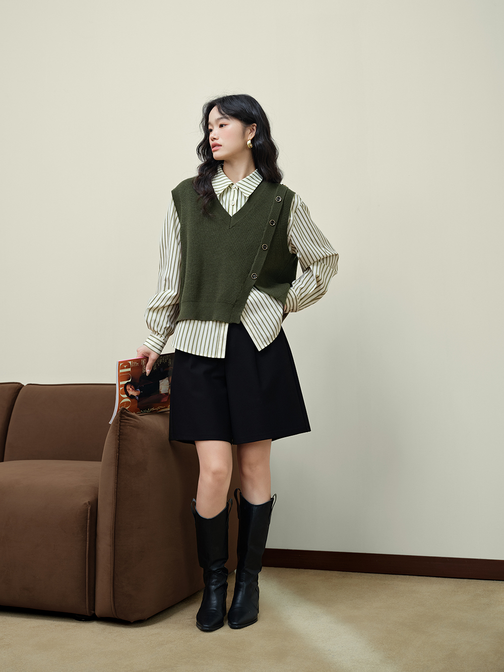 Knit Vest and Shirt