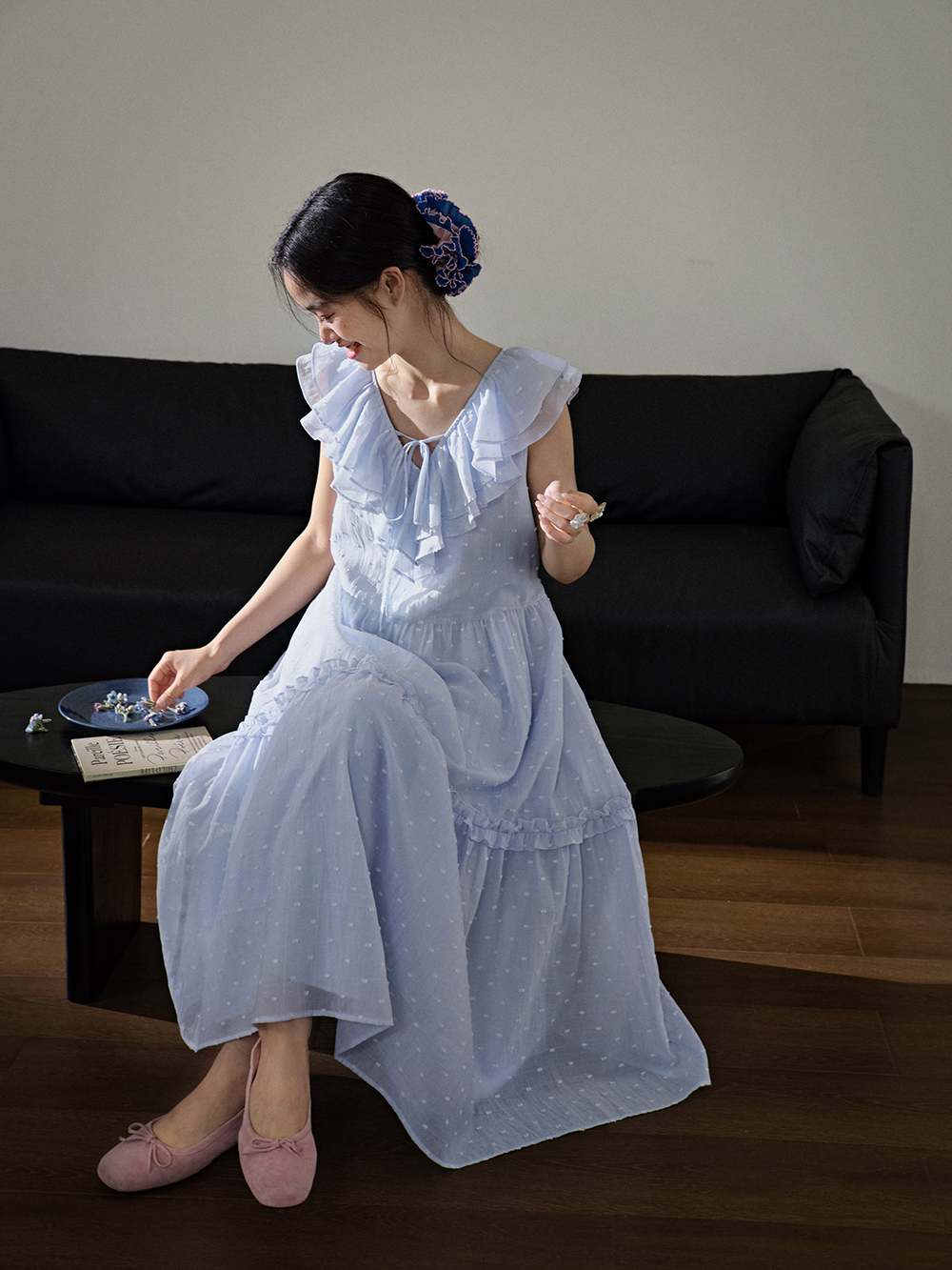 Ruffle V-neck Dress