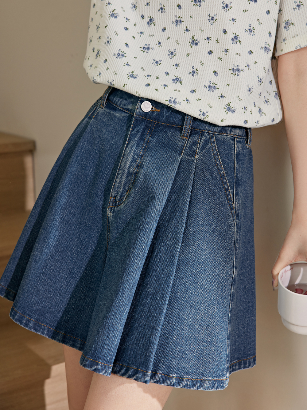 A-line Denim Shorts
