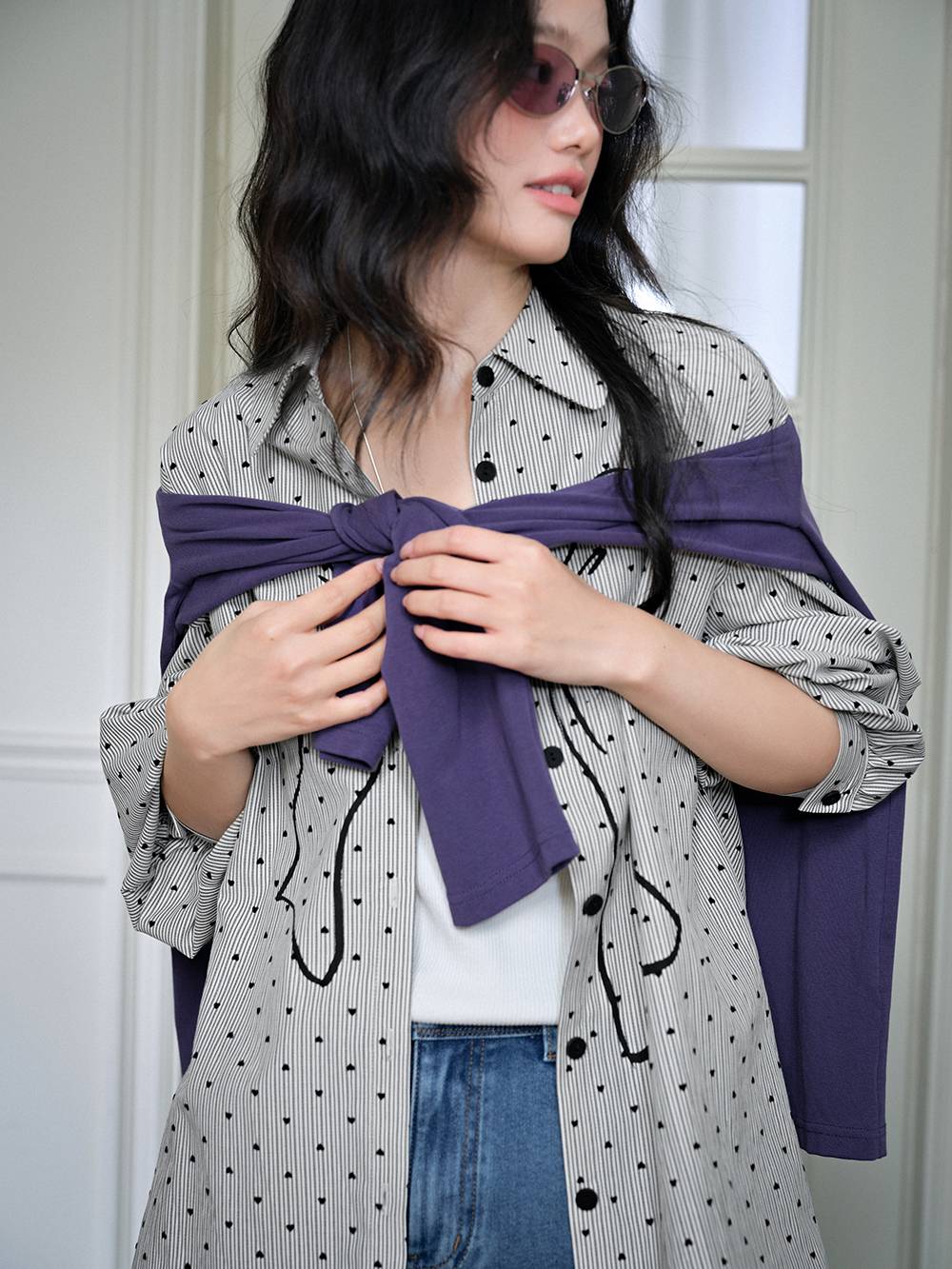 Bow Print Blouse