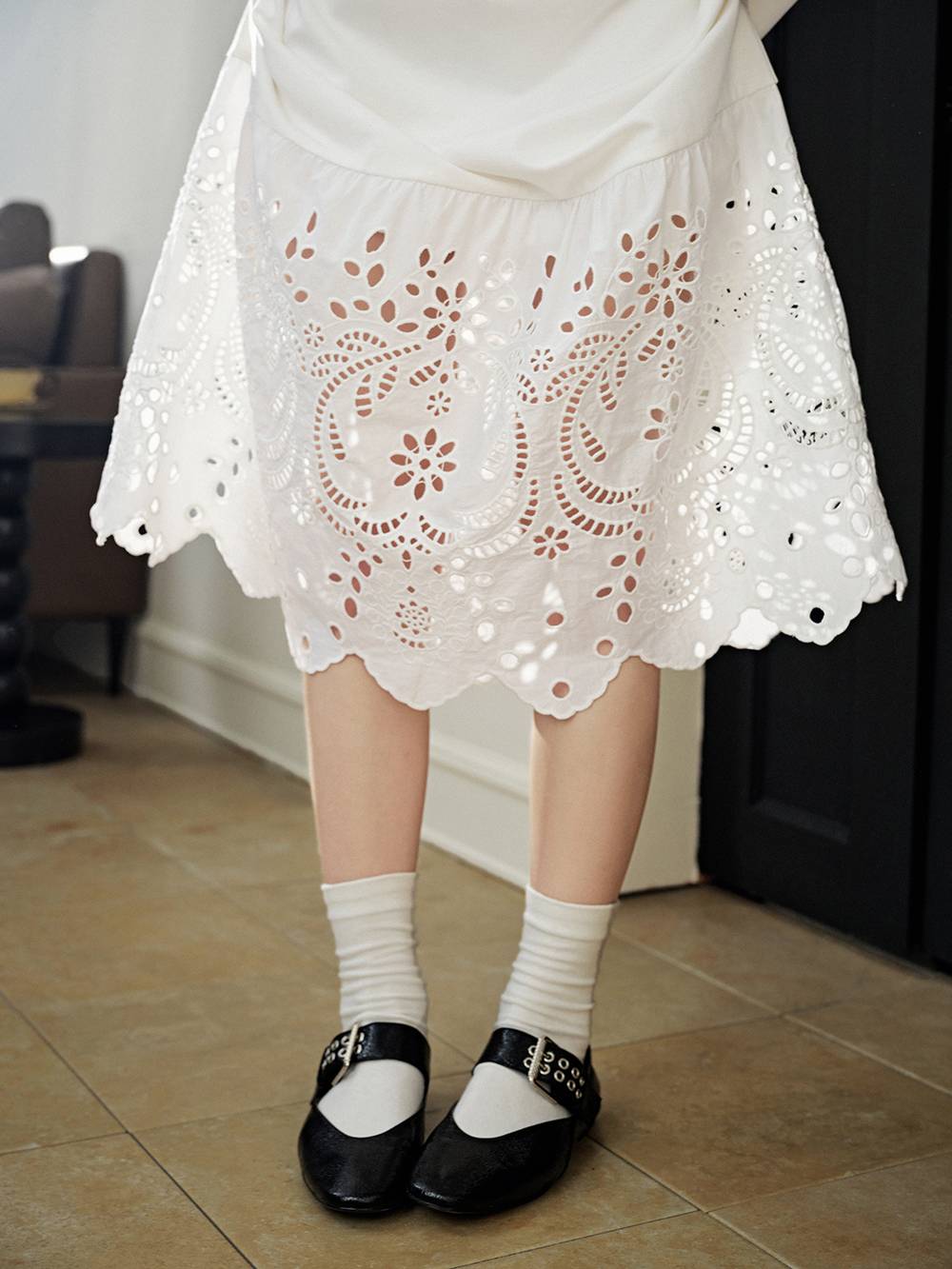 Broderie Hem Dress