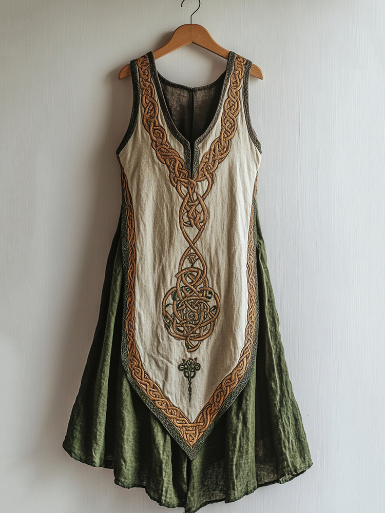 Tribal Viking Celtic Knot Art Linen Tank Dress