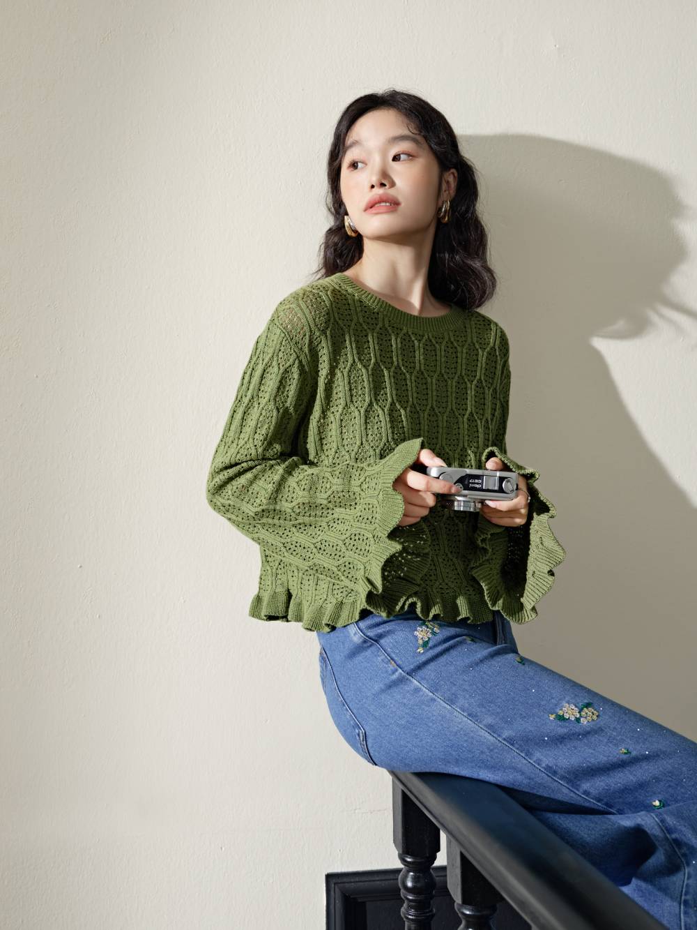 Ruffle Knit Top