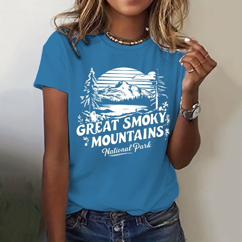 Women's Great Smoky Mountains National Park Print Crew Neck T-shirt