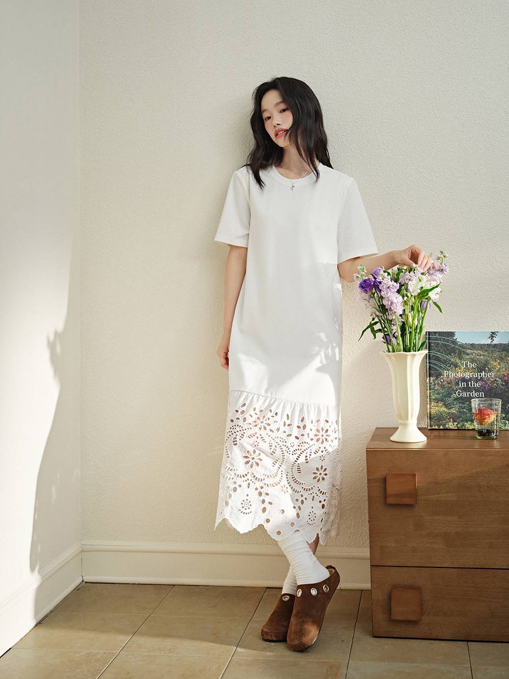 Broderie Hem Dress