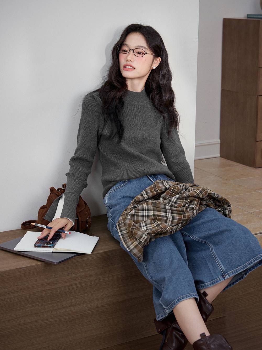 Mock Neck Knit Top