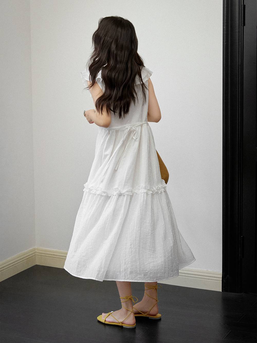 Ruffle V-neck Dress