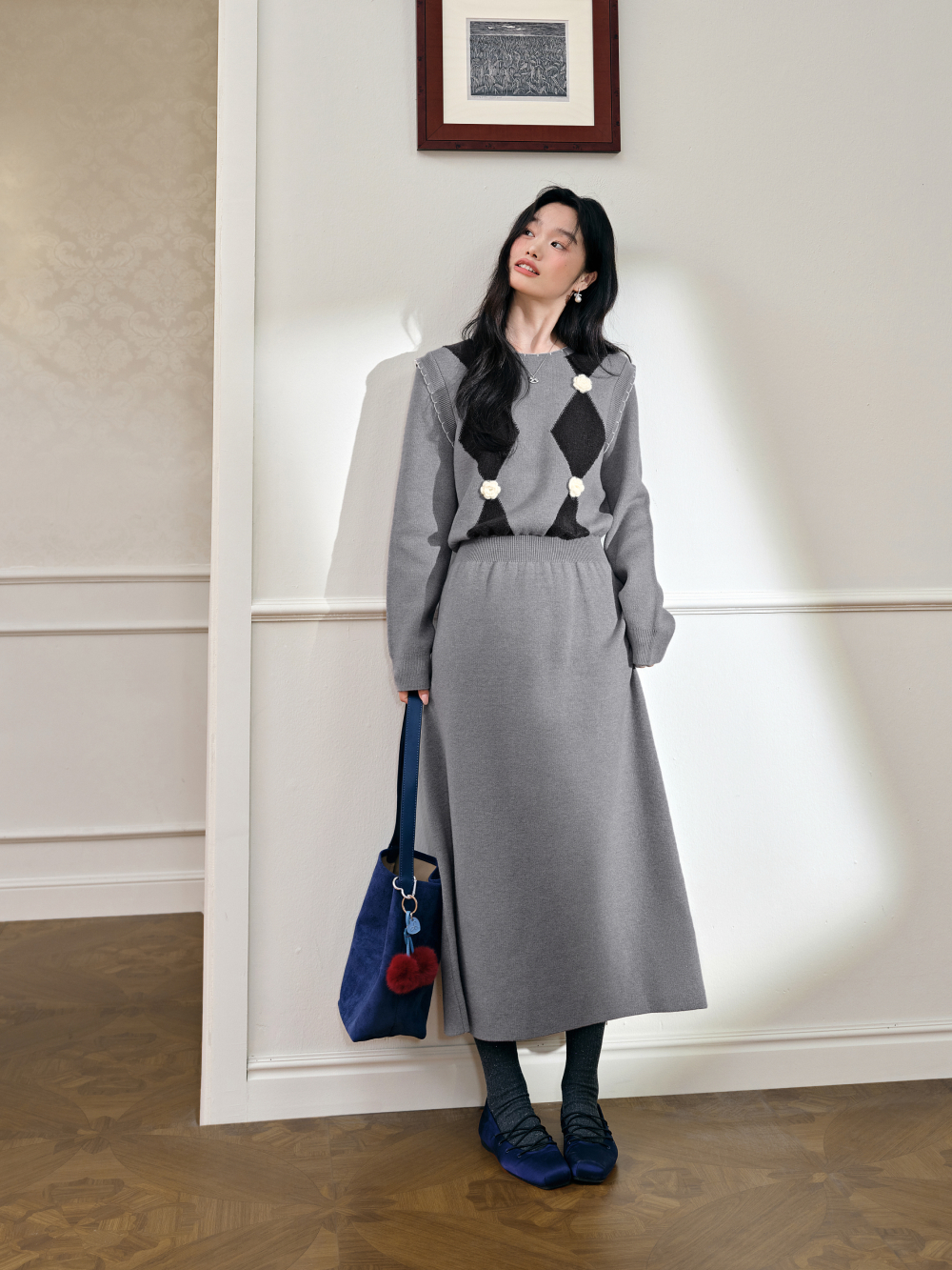 Argyle Knit Dress