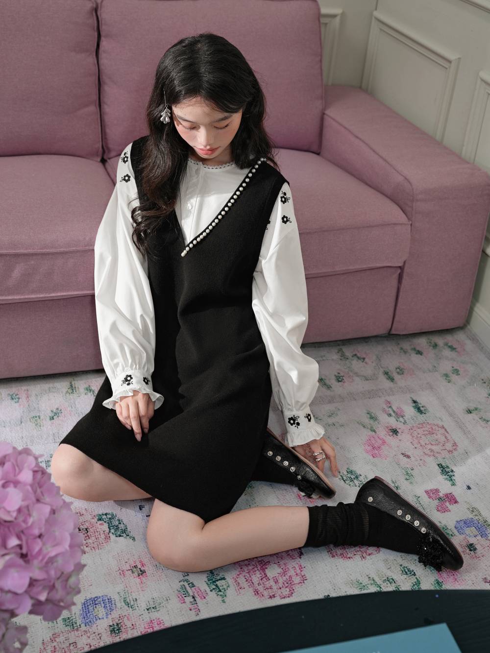 V-Neck Knit Dress
