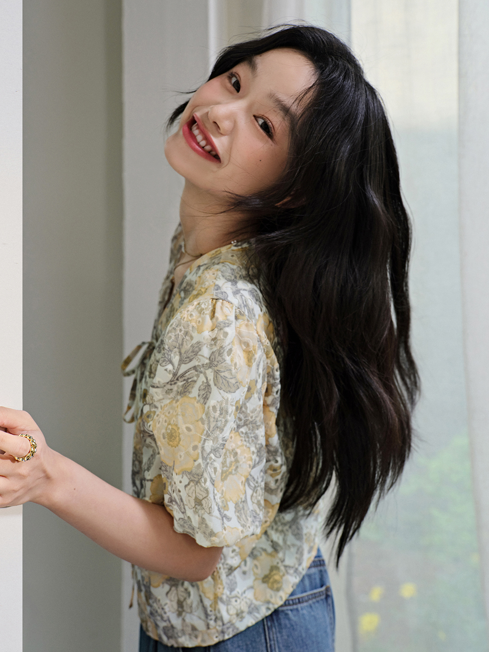 V-neck Floral Top