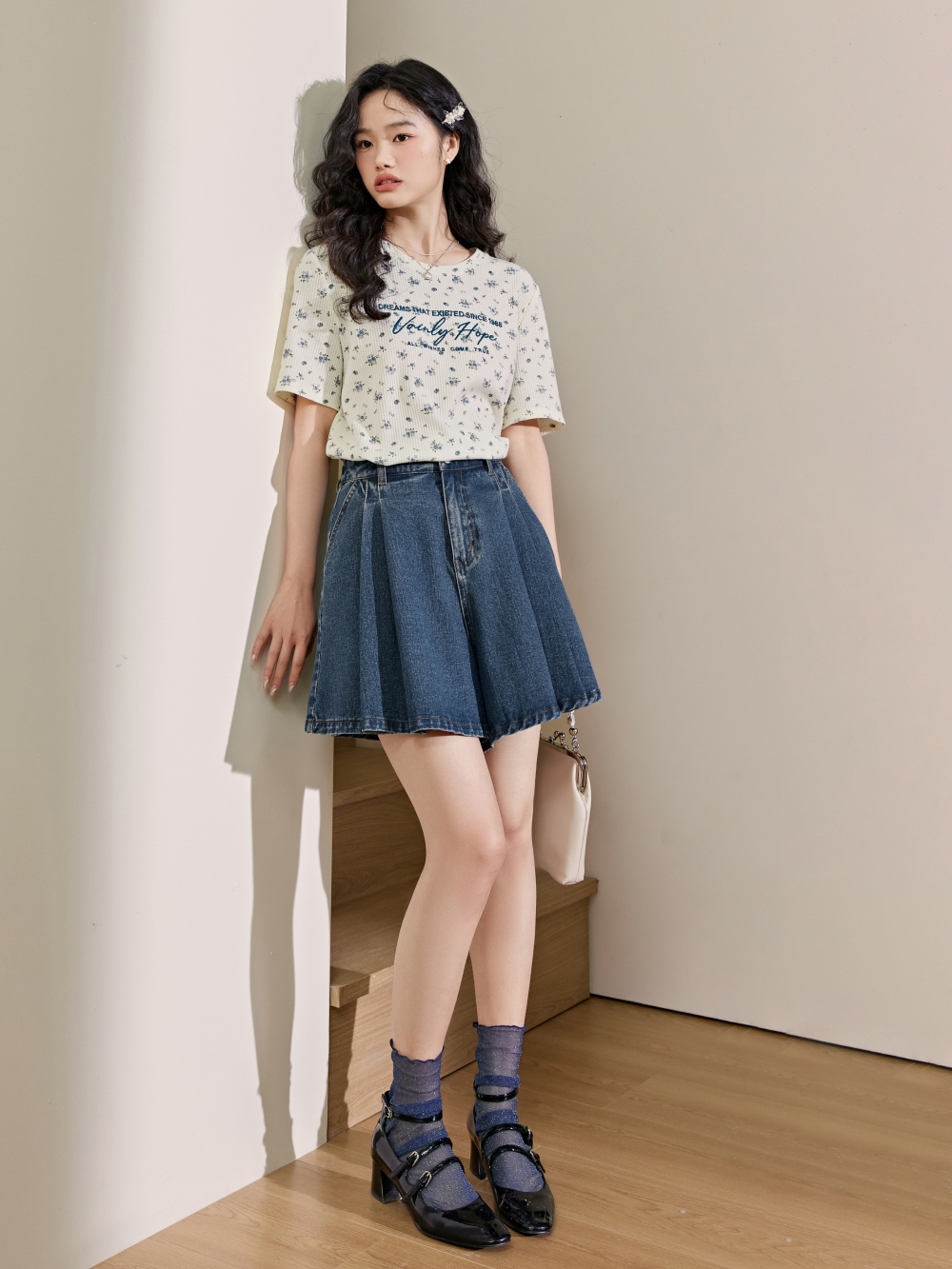 A-line Denim Shorts
