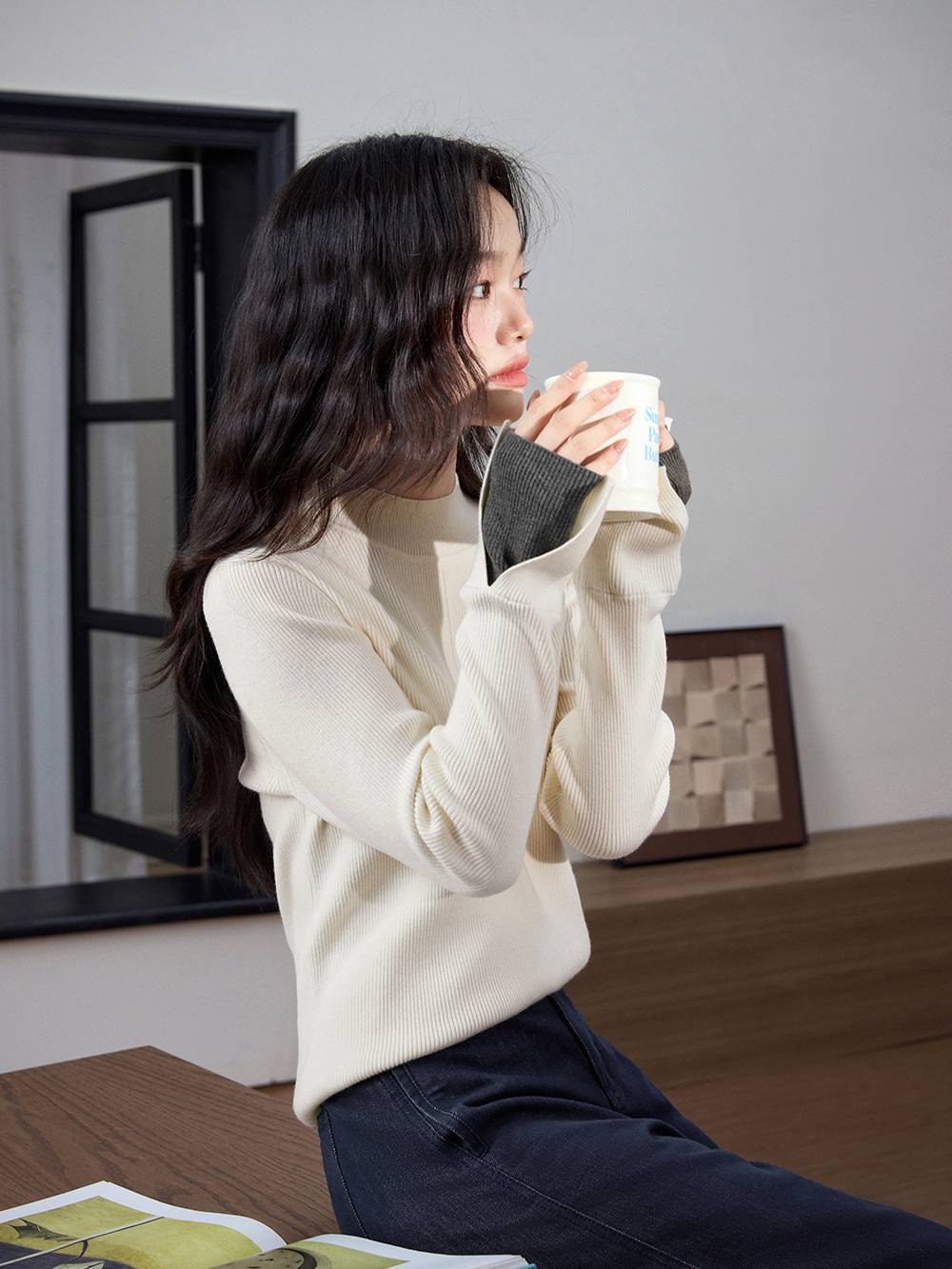Mock Neck Knit Top