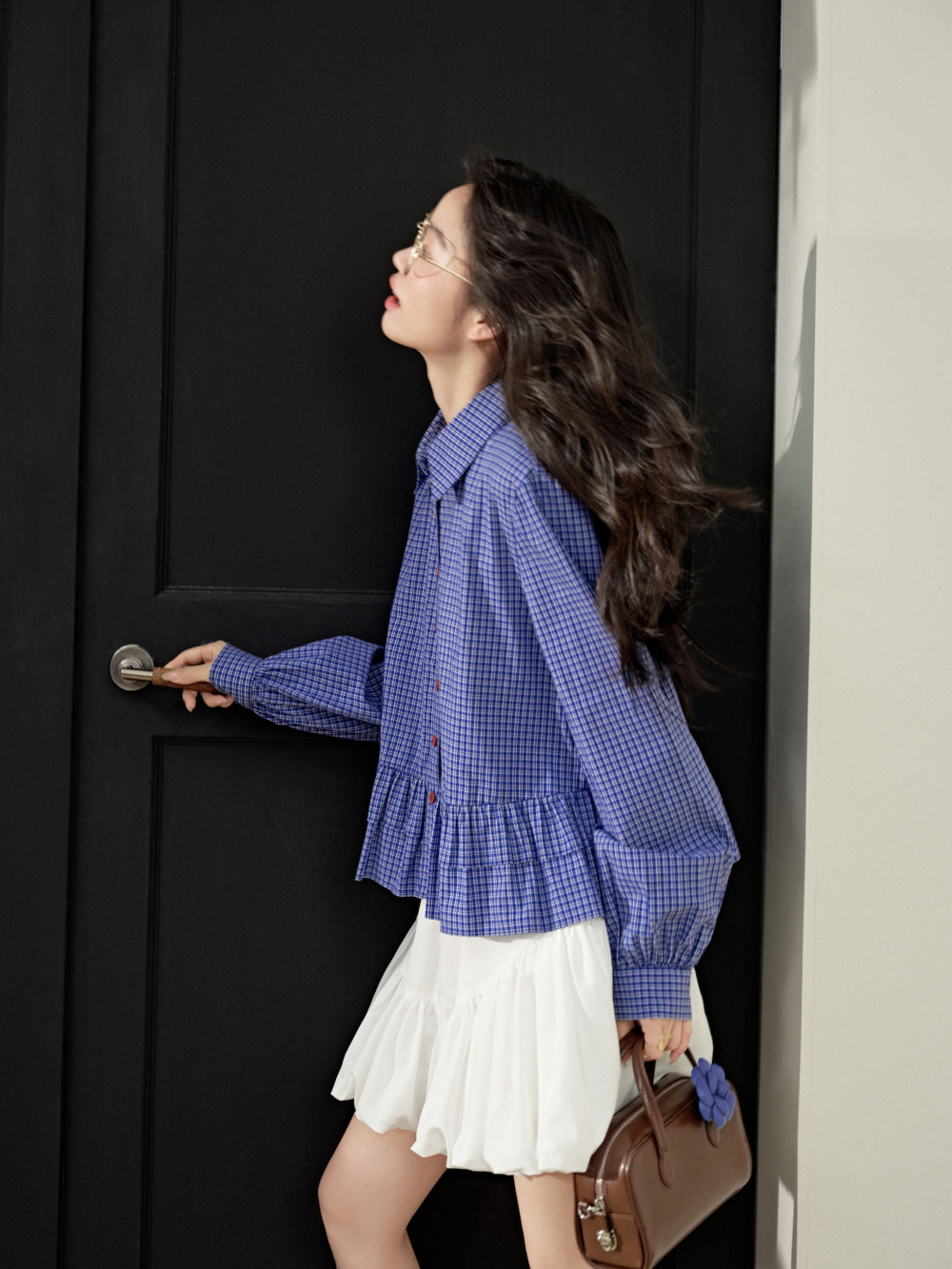 Blue Plaid Blouse