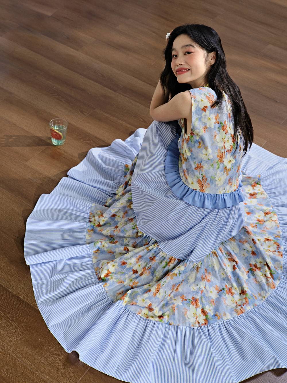 V-neck Tiered Dress