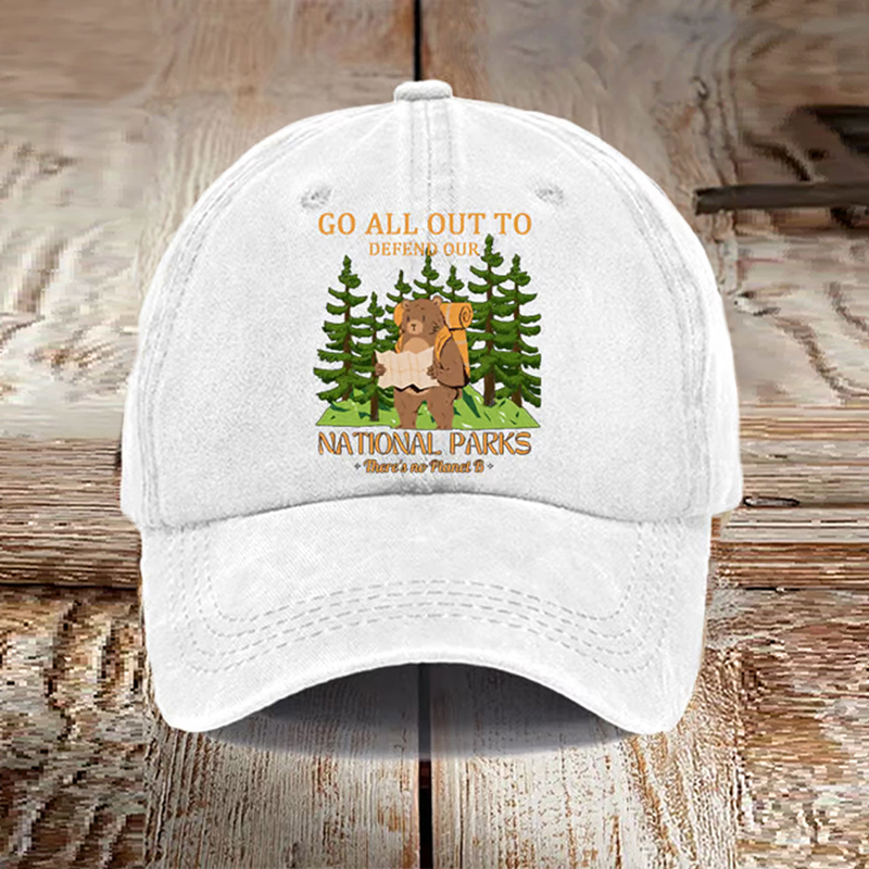 Unisex Distressed Washed Cotton Protect National Parks Hat