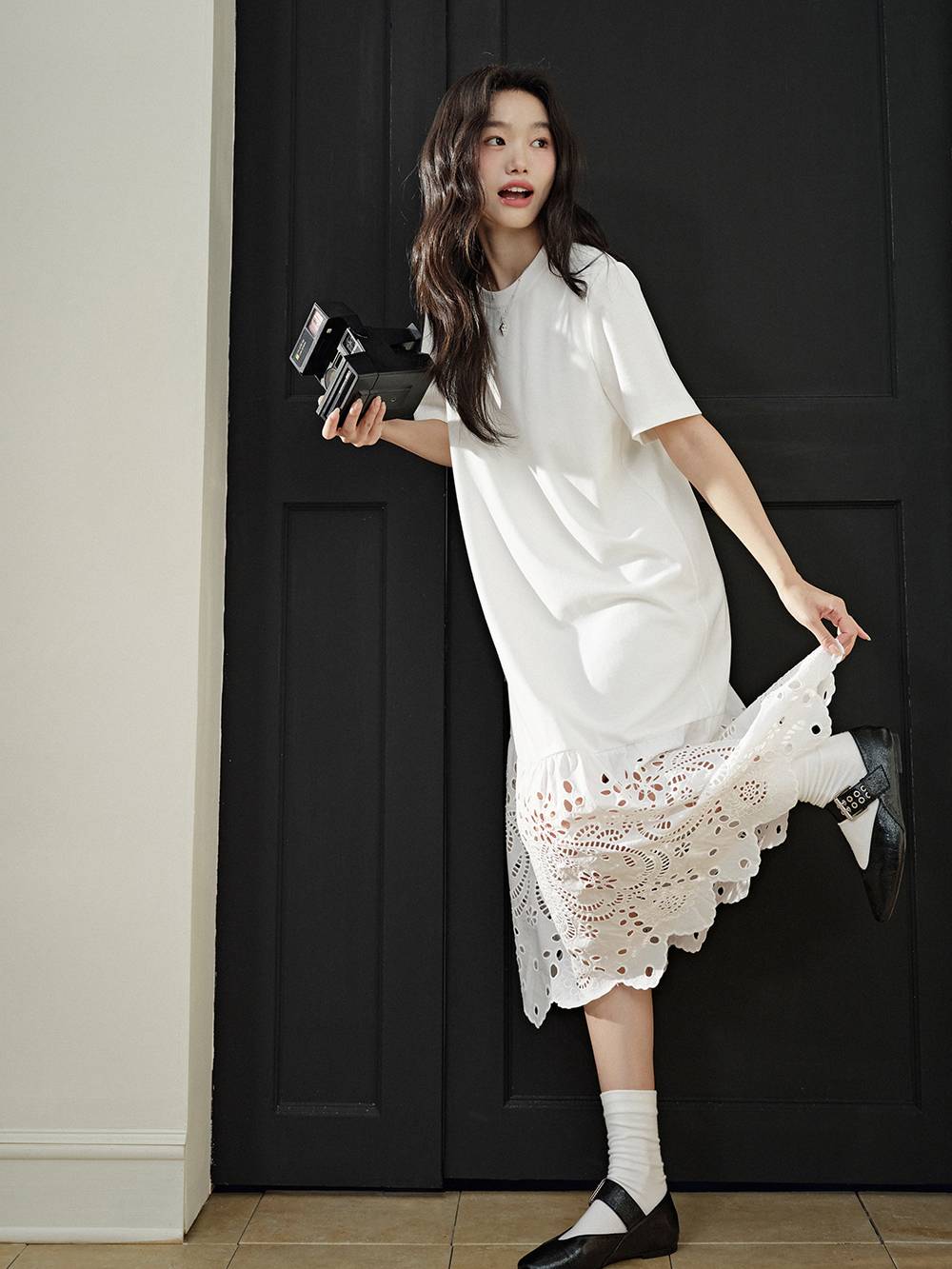 Broderie Hem Dress