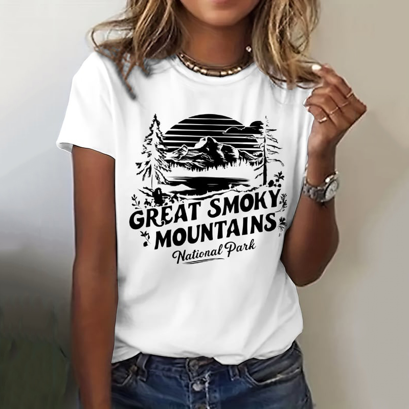 Women's Great Smoky Mountains National Park Print Crew Neck T-shirt