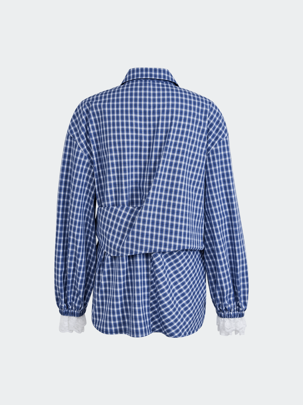 Plaid Tie Waist Blouse