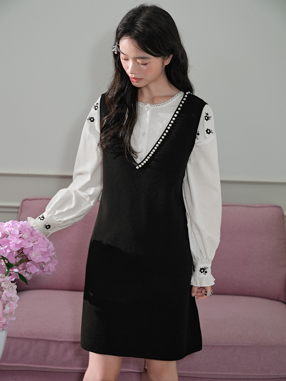V-Neck Knit Dress