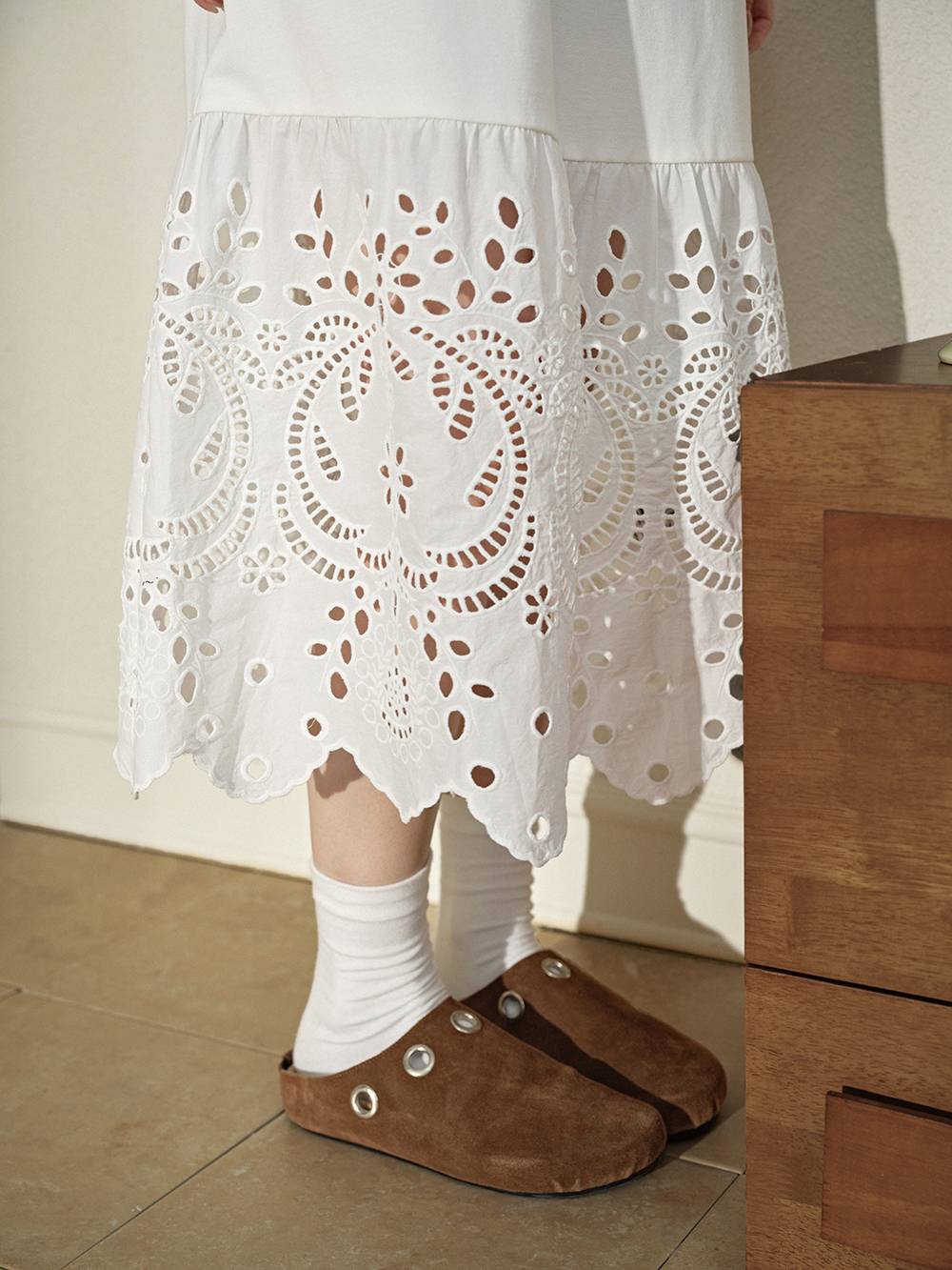 Broderie Hem Dress