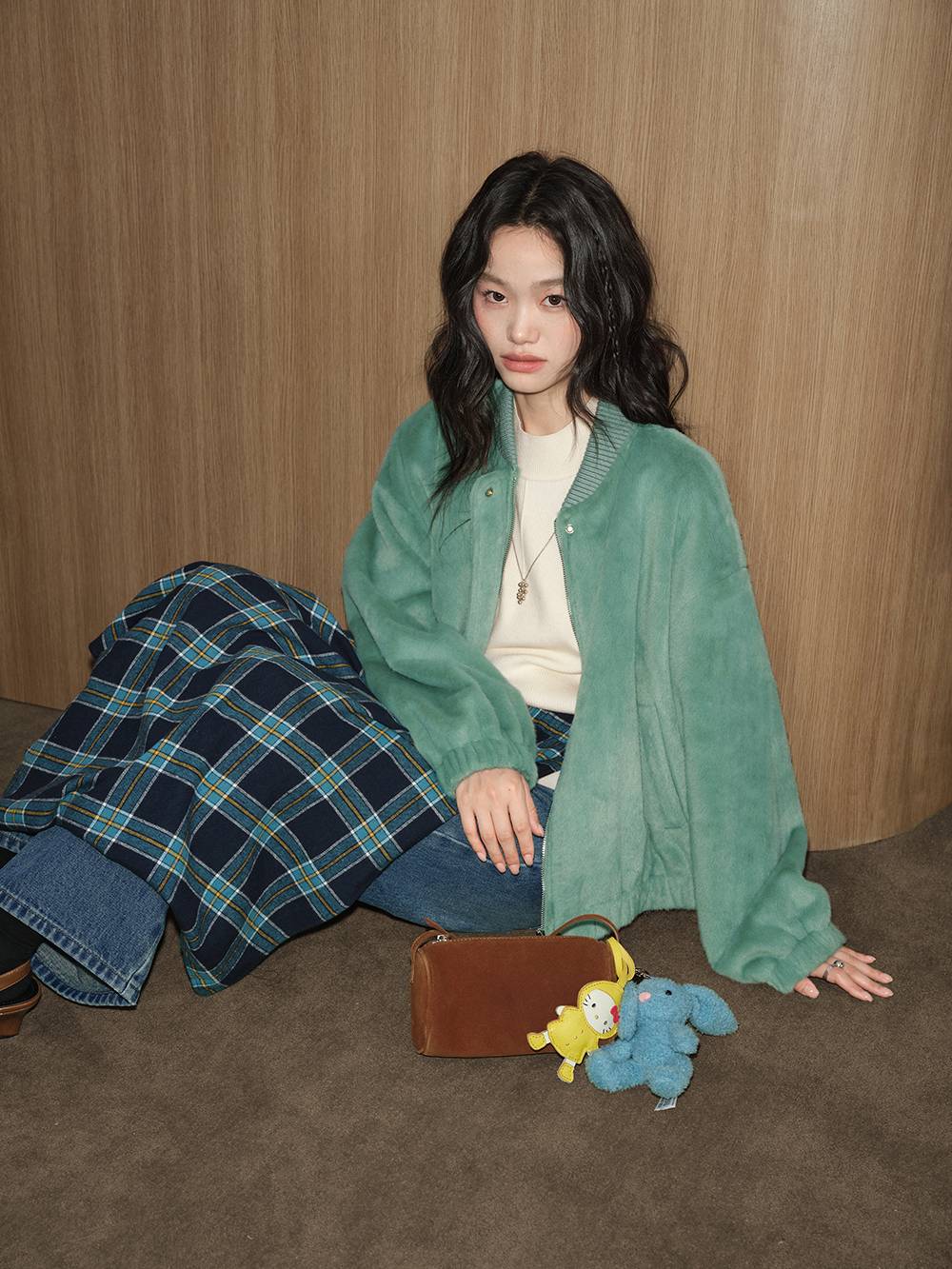 Plush Bomber Jacket