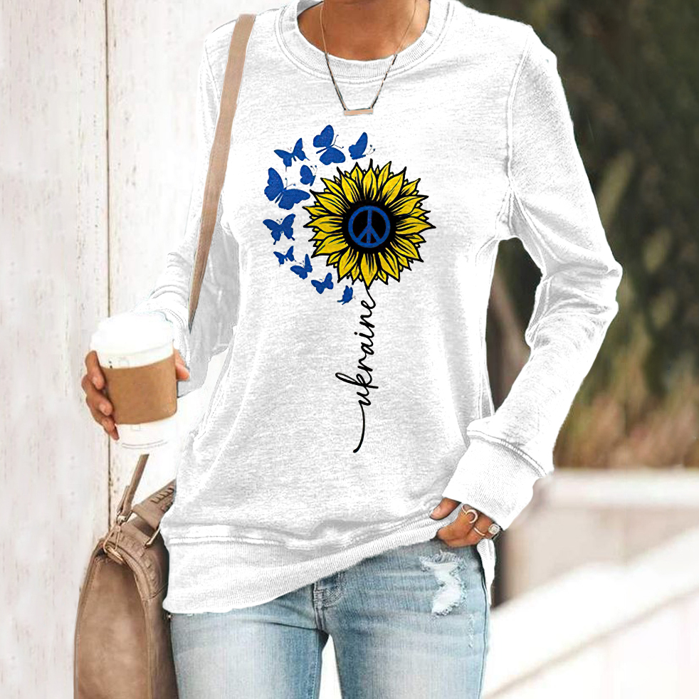 Ukrainian Sunflower Peace Print Women's Sweatshirt