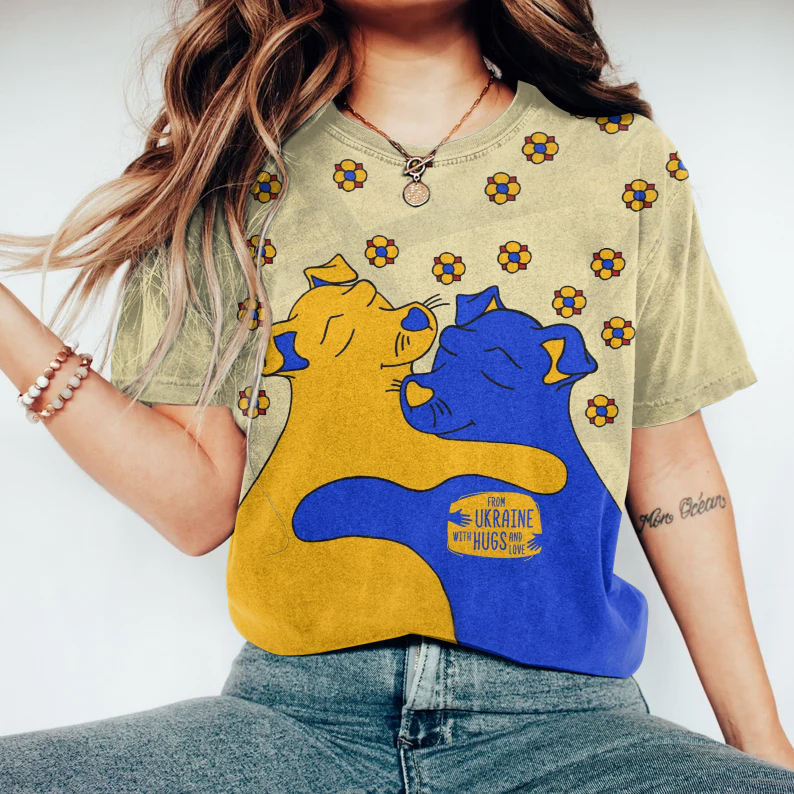 From Ukraine With Hugs And Love Printed Short-sleeved T-shirt