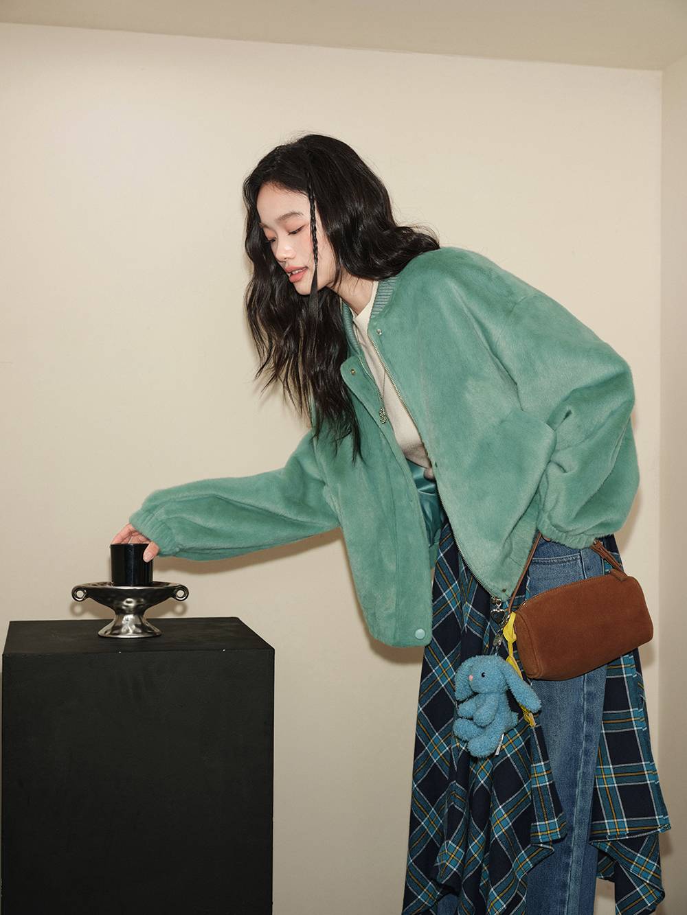 Plush Bomber Jacket