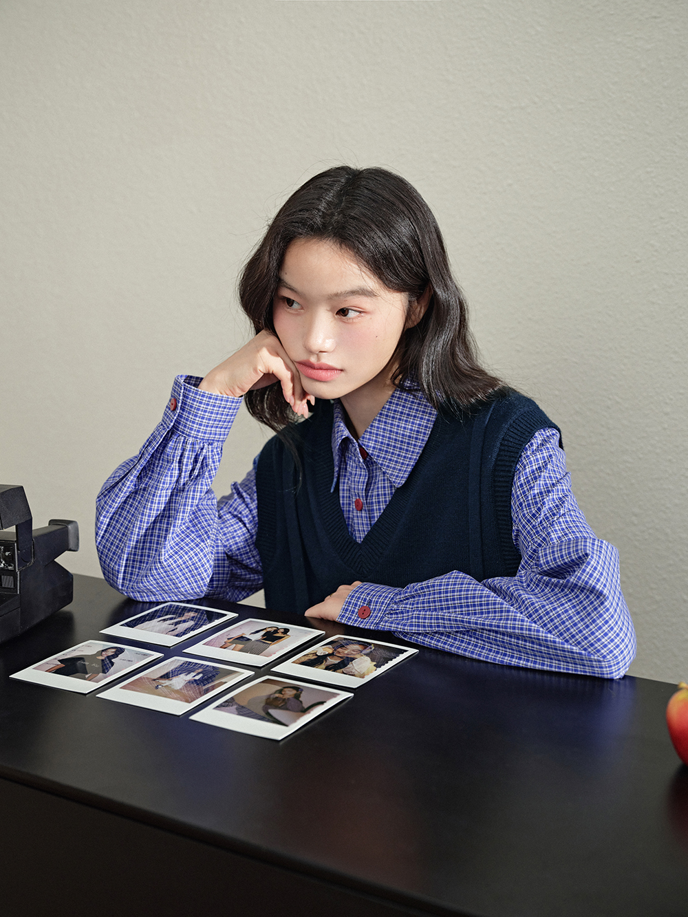 Blue Plaid Blouse