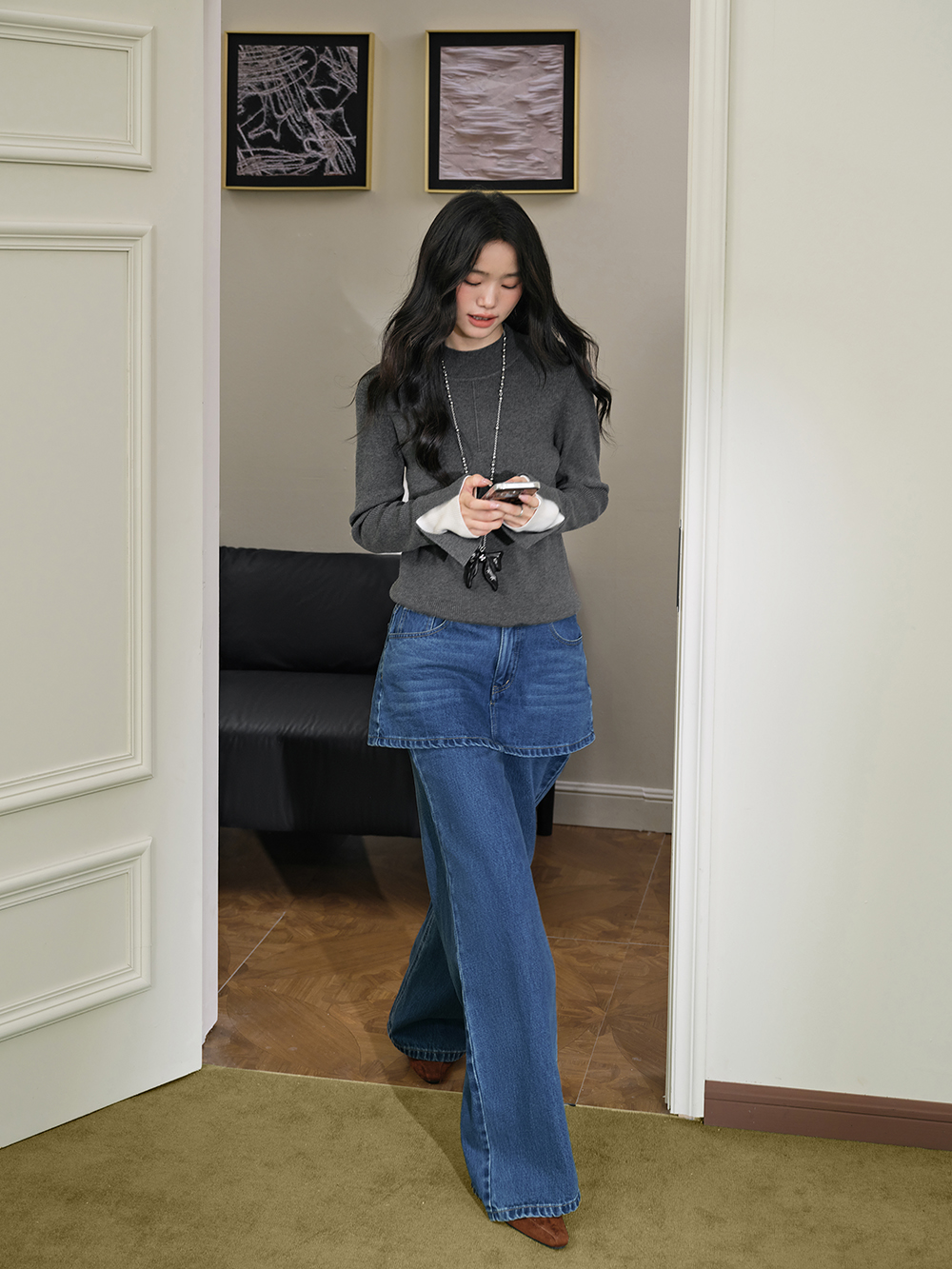 Layered Skirt Jeans
