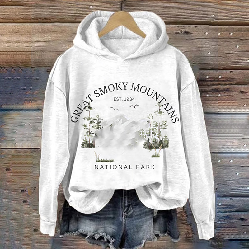 Women's Great Smoky Mountains National Park Print Crew Neck Sweatshirt