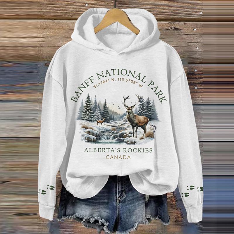 Banff National Park Canada Moose Crew Neck Sweatshirt