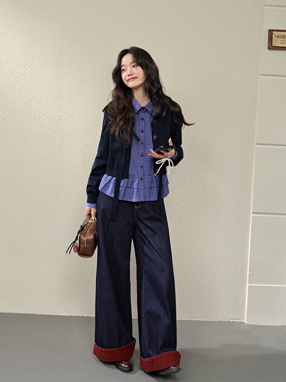 Blue Plaid Blouse
