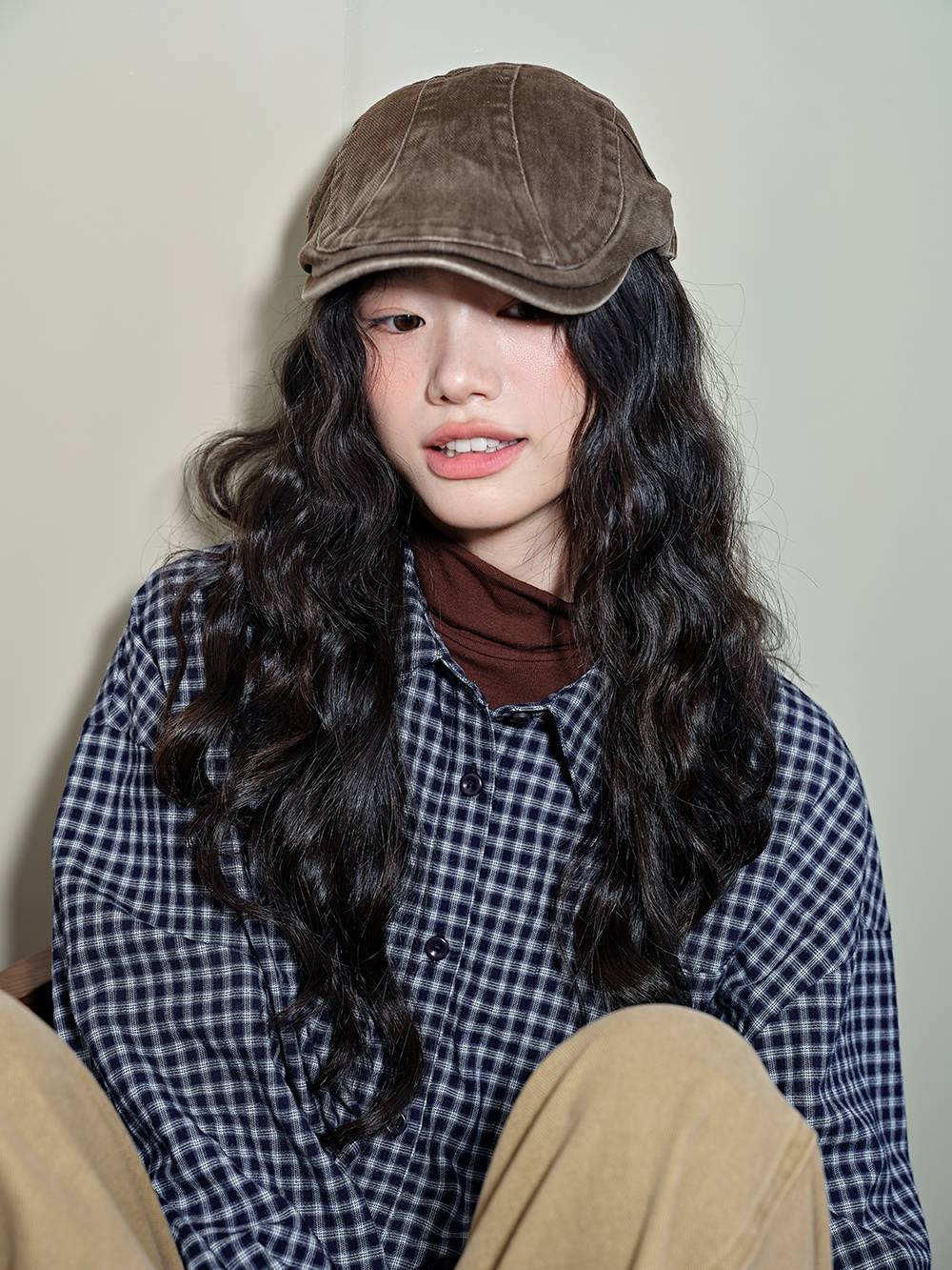 Plaid Belted Blouse