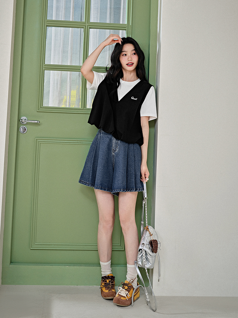 A-line Denim Shorts