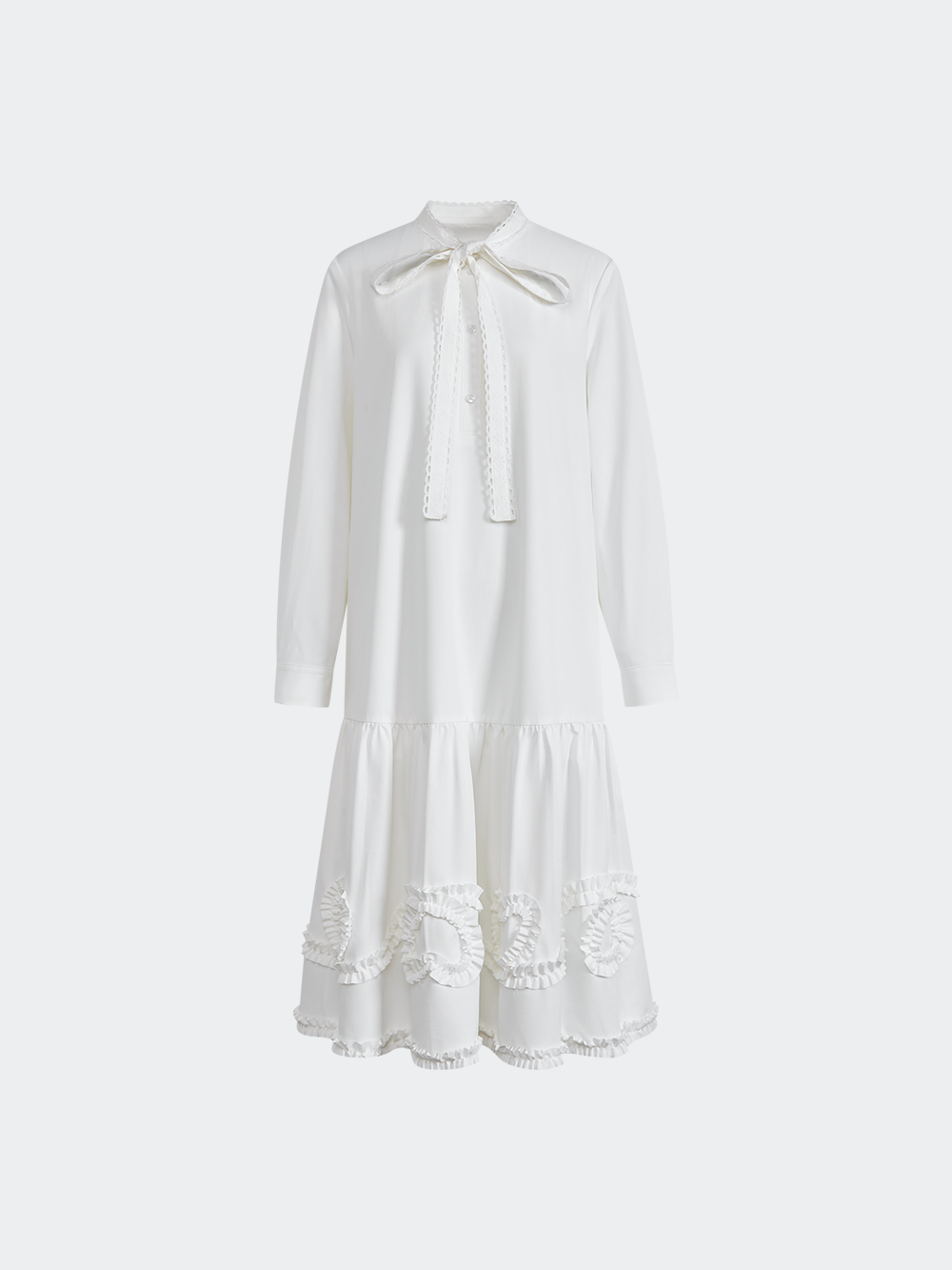 Ribbon Tie Neck Dress