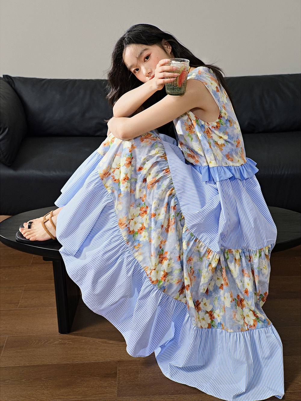 V-neck Tiered Dress