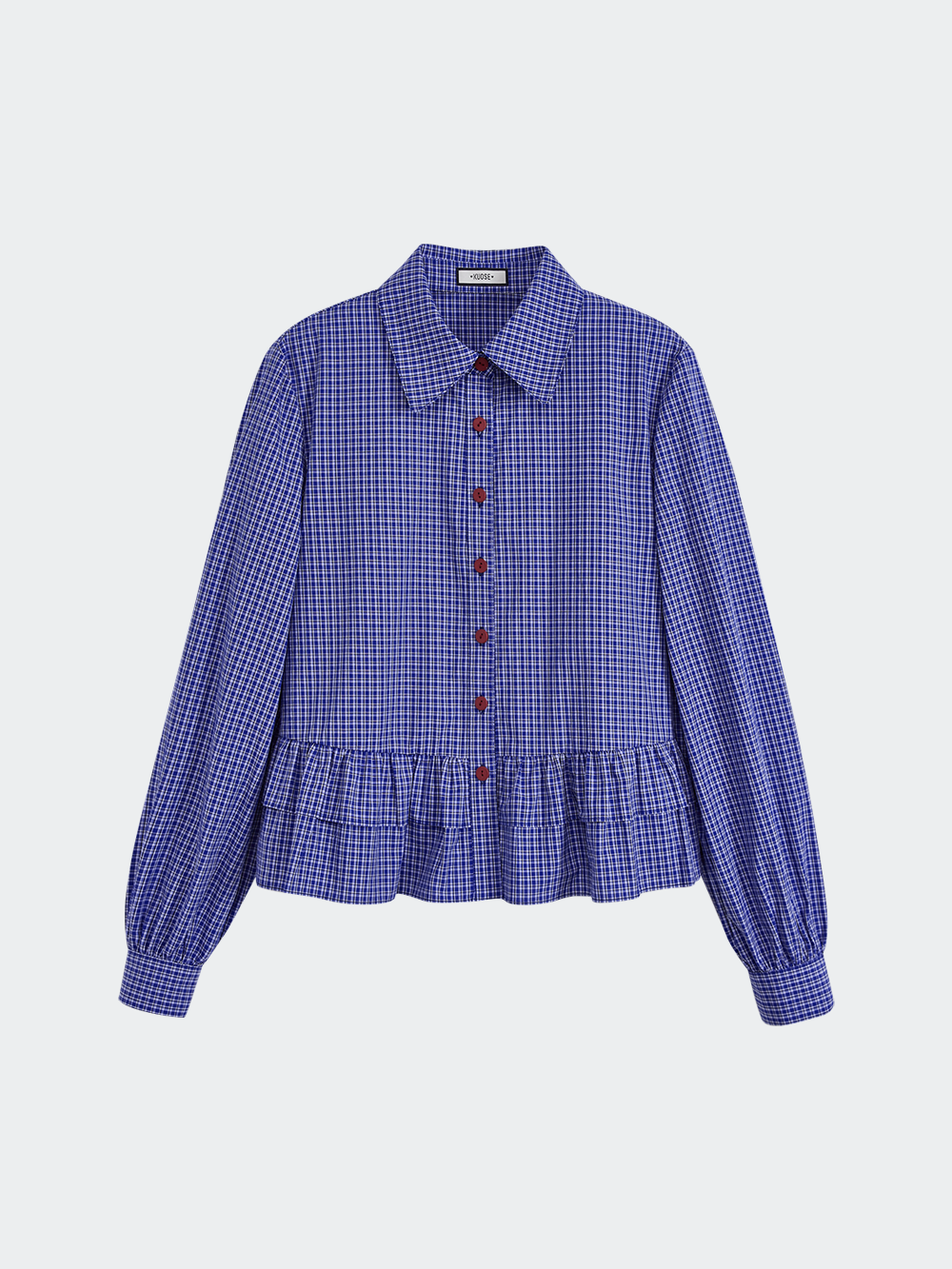 Blue Plaid Blouse