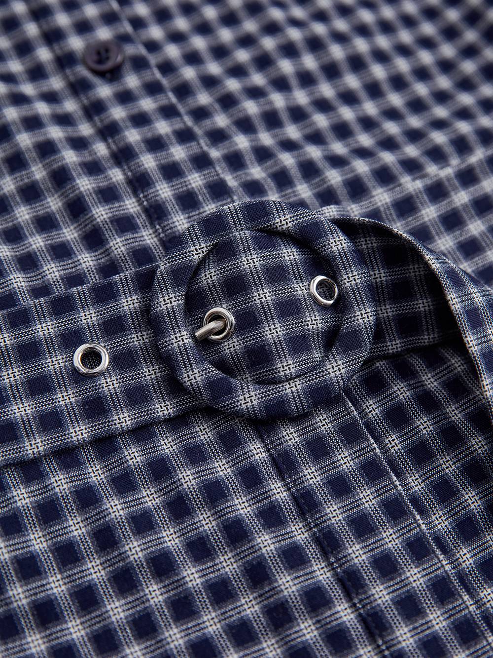 Plaid Belted Blouse