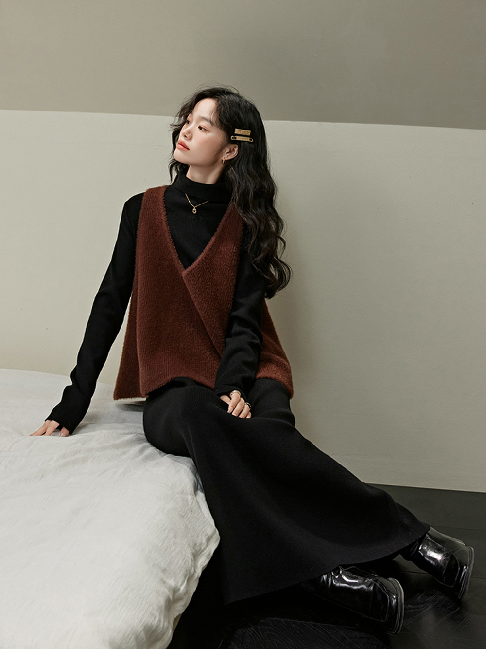 Turtleneck Knit Dress
