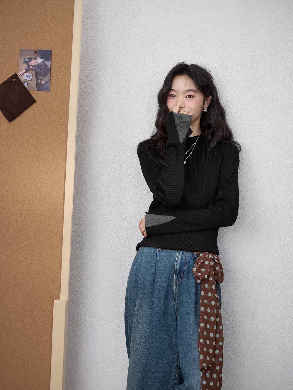 Mock Neck Knit Top