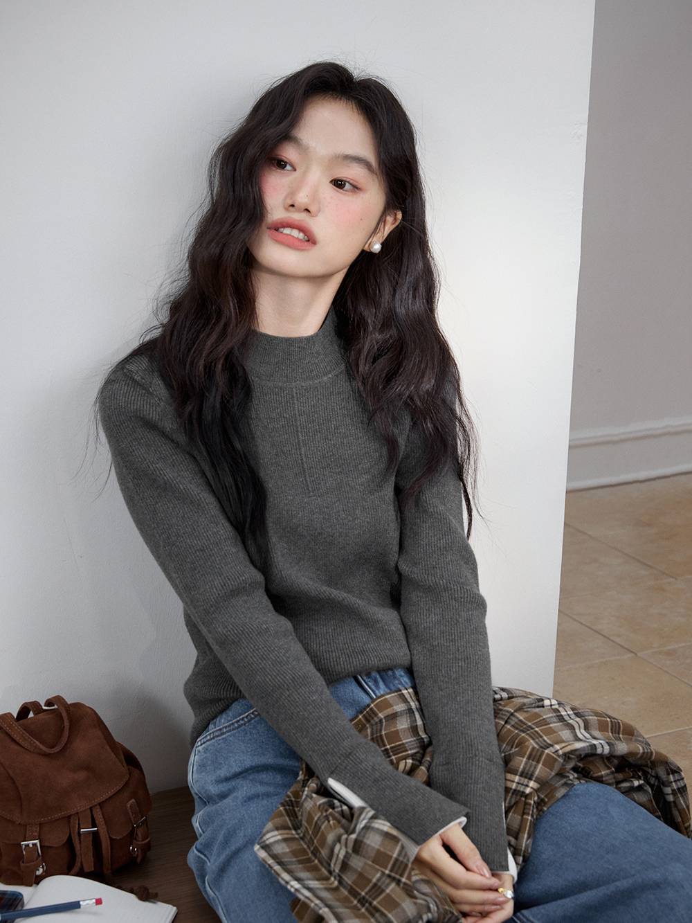 Mock Neck Knit Top