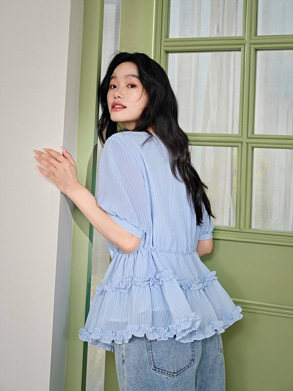 Blue Striped Blouse