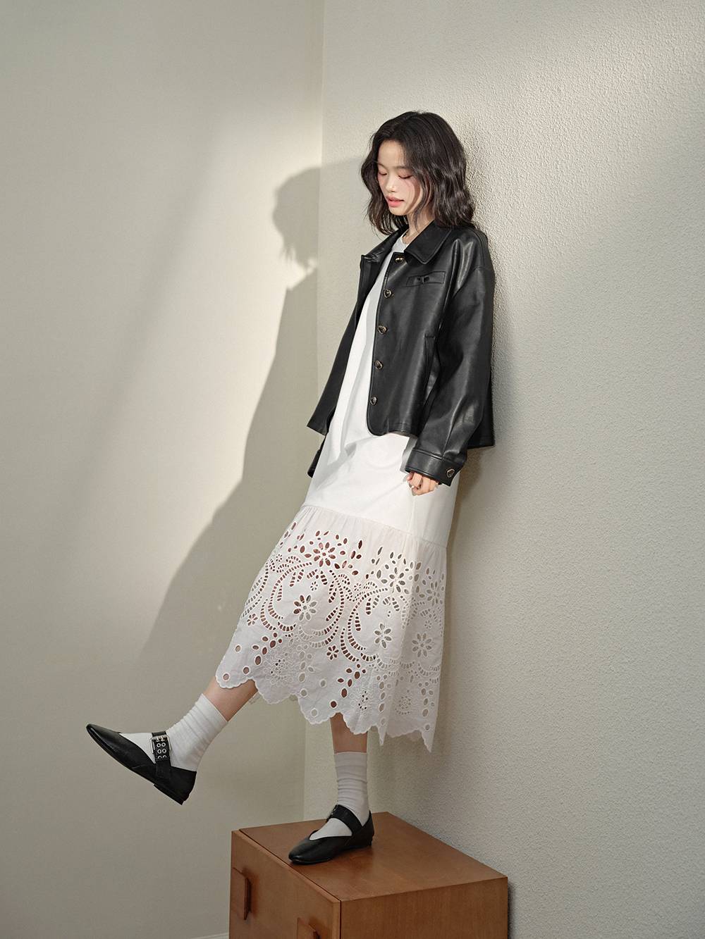 Broderie Hem Dress
