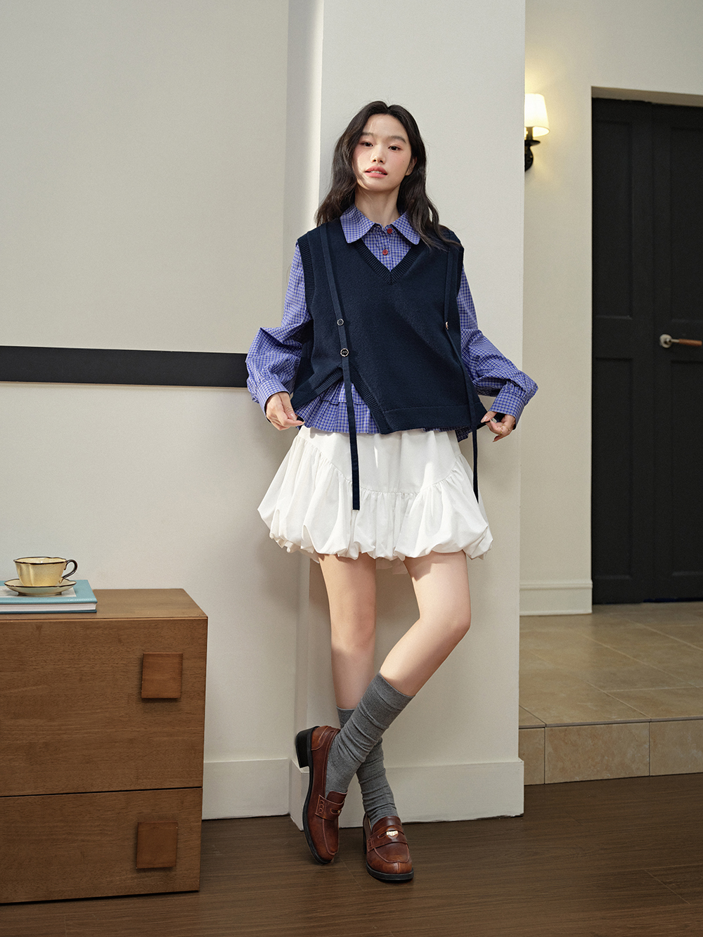 Blue Plaid Blouse