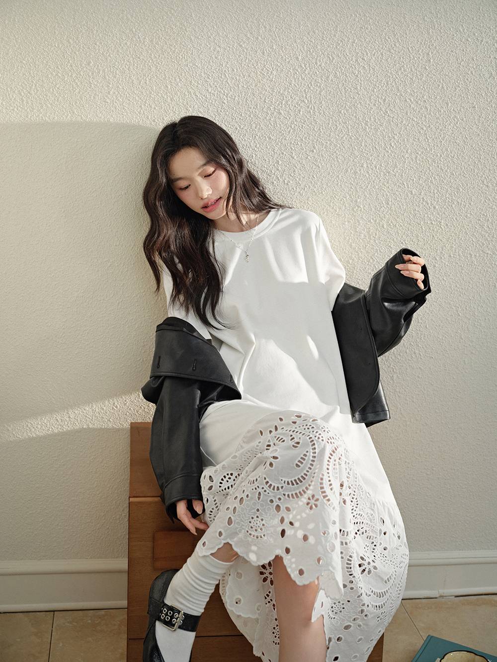 Broderie Hem Dress