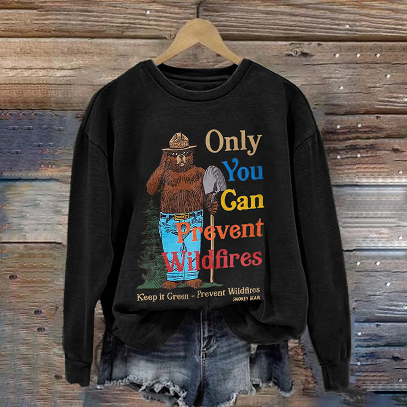 Women's National Park Printed Round Neck Sweatshirt