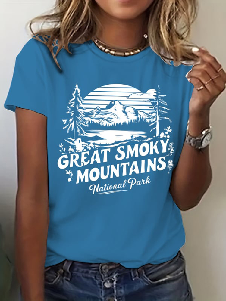Women's Great Smoky Mountains National Park Print Crew Neck T-shirt