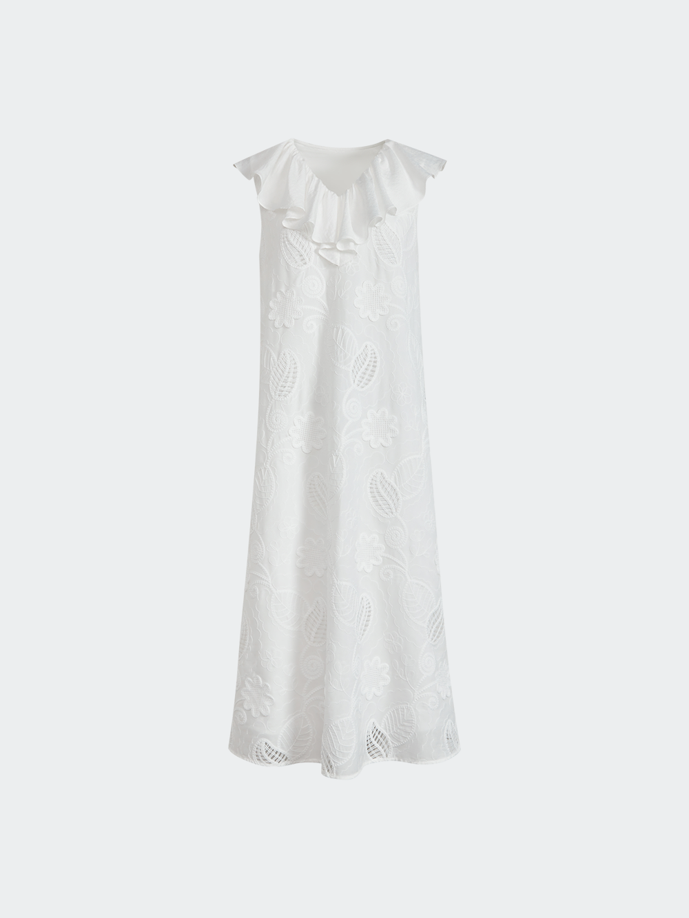 Ruffled V-Neck Dress