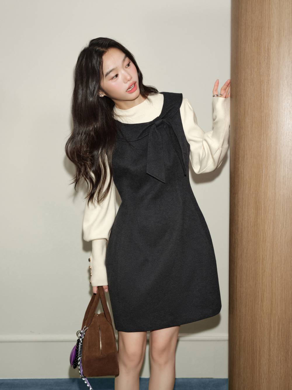 Sleeveless Bow Neck Dress